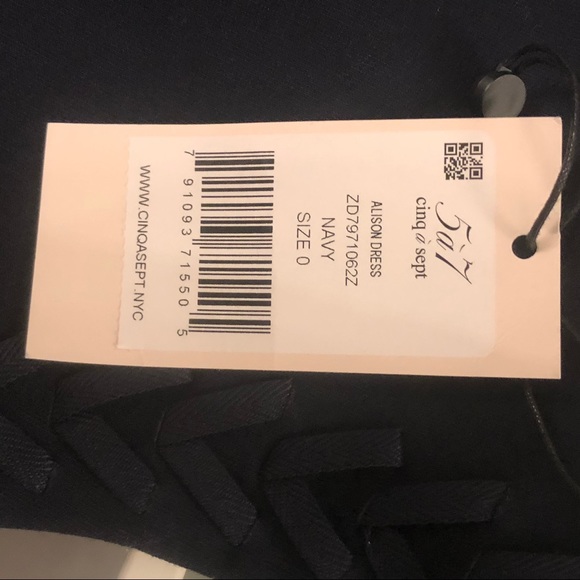 Cinq a Sept Navy Alison Dress Size 0 - Picture 7 of 7